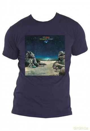 Yes: Unisex T-Shirt: Topographic Oceans (Navy Blue) (Small)