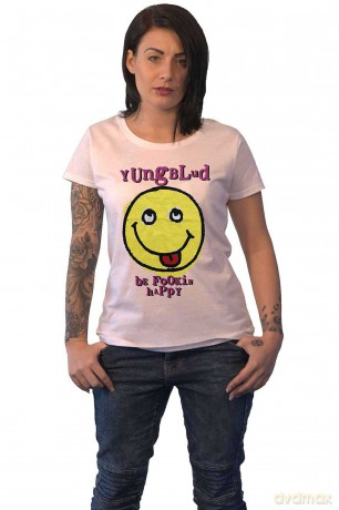 Yungblud: Ladies T-Shirt: DEADHAPPY (White) (Back Print) (X-Small)