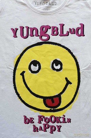 Yungblud: Ladies T-Shirt: Raver Smile (White) (Back Print) (Large)