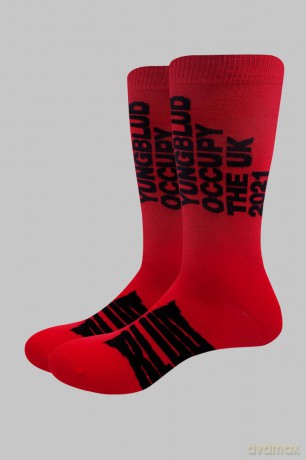 Yungblud: Unisex Ankle Socks: Occupy the UK (Red) (UK Size 7 - 11)