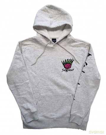 Yungblud: Unisex Pullover Hoodie: Face (Off White) (Back Print) (X-Large)