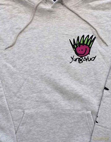 Yungblud: Unisex Pullover Hoodie: Face (Off White) (Back Print) (X-Large)