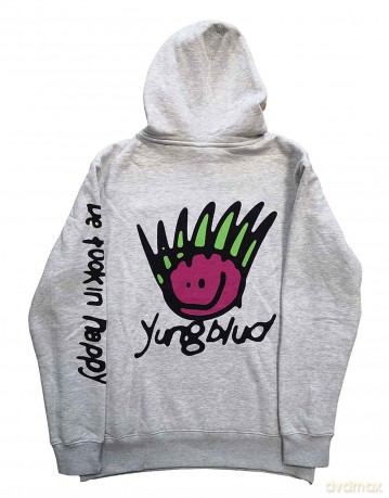Yungblud: Unisex Pullover Hoodie: Face (Off White) (Back Print) (XX-Large)