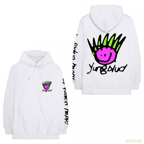 Yungblud: Unisex Pullover Hoodie: Face (White) (Back Print) (Medium)