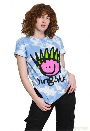 Yungblud: Unisex T-Shirt: Face (Blue) (Wash Collection) (Large)