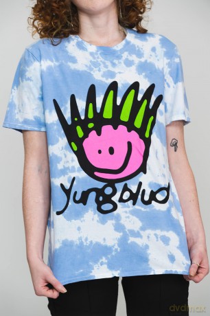 Yungblud: Unisex T-Shirt: Face (Blue) (Wash Collection) (Medium)