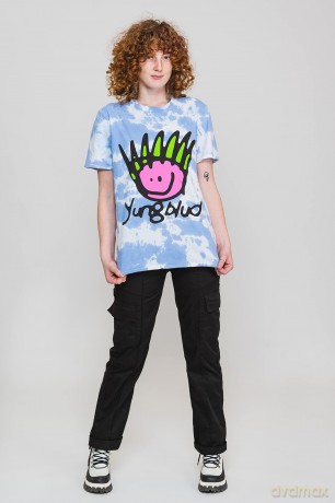 Yungblud: Unisex T-Shirt: Face (Blue) (Wash Collection) (X-Large)
