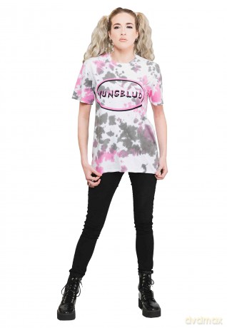 Yungblud: Unisex T-Shirt: Scratch Logo Oval (Grey) (Wash Collection) (Small)