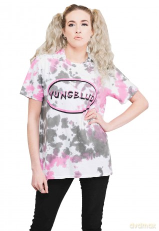 Yungblud: Unisex T-Shirt: Scratch Logo Oval (Grey) (Wash Collection) (X-Large)