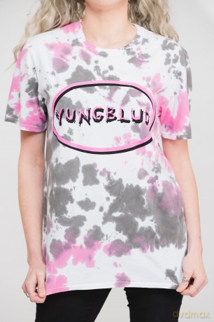 Yungblud: Unisex T-Shirt: Scratch Logo Oval (Grey) (Wash Collection) (X-Large)