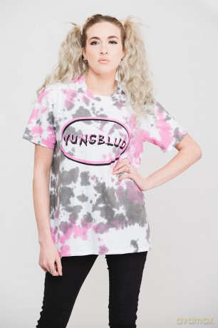Yungblud: Unisex T-Shirt: Scratch Logo Oval (Grey) (Wash Collection) (XX-Large)