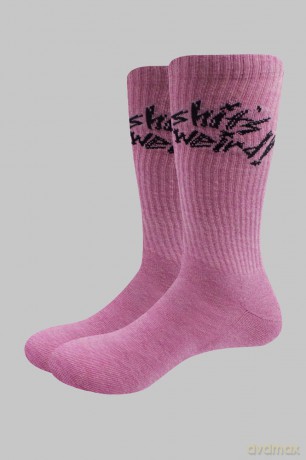 Yungblud: Unisex Terry Socks: Weird! (Pink) (UK Size 7 - 11)