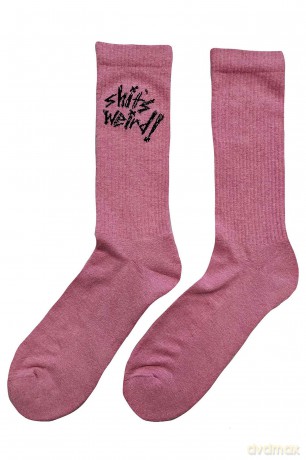 Yungblud: Unisex Terry Socks: Weird! (Pink) (UK Size 7 - 11)