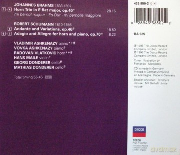 Vlatkovic/Ashkenazy: Brahms: Horn Trio + [CD]