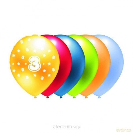 Balon metalik nadruk 3 5szt