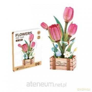 DIY drewniane kwiatki 3D tulipany [PUZZLE]