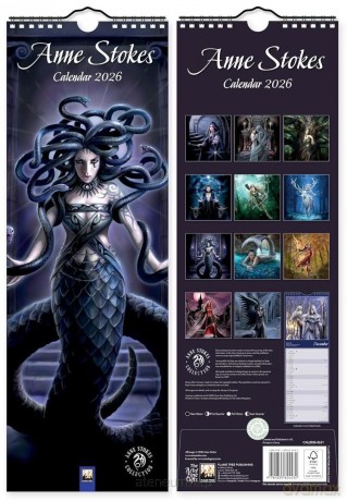 Kalendarz 2026 ścienny paskowy Anne Stokes [KALENDARZ]