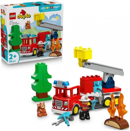 LEGO DUPLO Wóz strażacki z wężem i strażaki (10473) [KLOCKI]