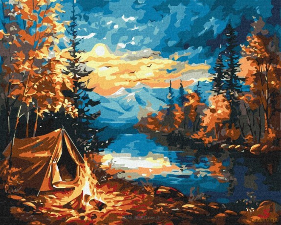 Malowanie po numerach - Noc w lesie 40x50cm