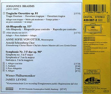 Von Otter,Levine,Wp: Brahms:Symph. 3 + [CD]