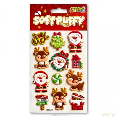 Naklejki puffy Christmas Santa and Reindeer