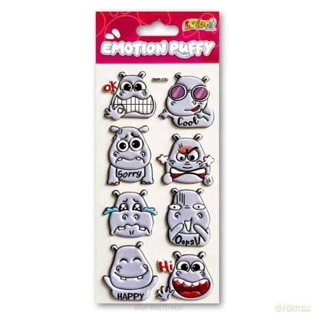 Naklejki puffy Emotion Hippo