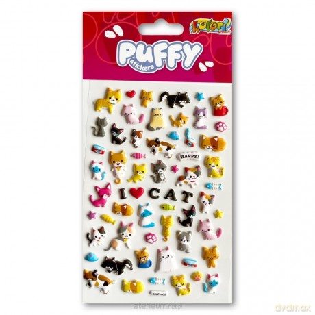 Naklejki puffy I Love Cat