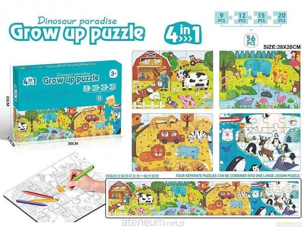 Puzzle do kolorowania 56el z flamastrami [PUZZLE]