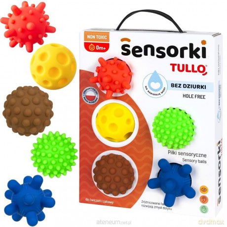 Sensorki Tullo. Piłki sensoryczne 5szt bez dziurki