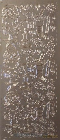 Stiker ażurowy 10x23cm srebrny