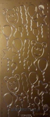 Stiker ażurowy 10x23cm złoty