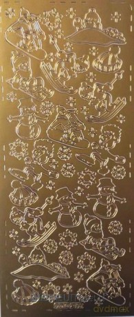 Stiker ażurowy 10x23cm złoty