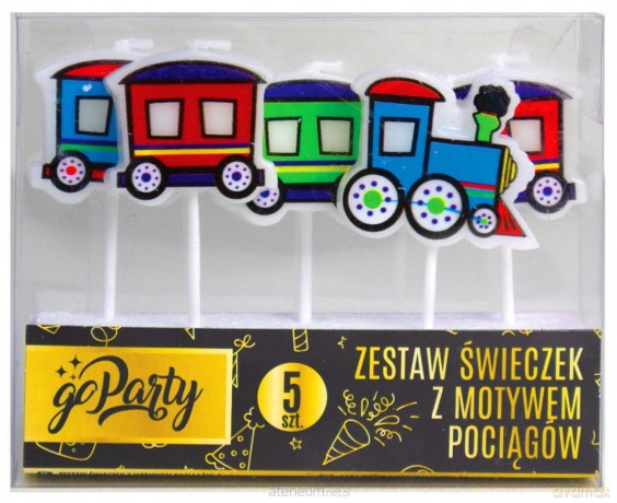 Zestaw świeczek urodzinowych Motyw pociągów