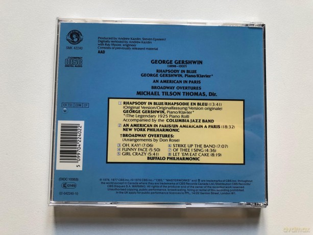 George Gershwin: Gershwin: Rhapsody In Blue (The 1925 Piano Roll), An American In Paris, Broadway Overtures [CD]