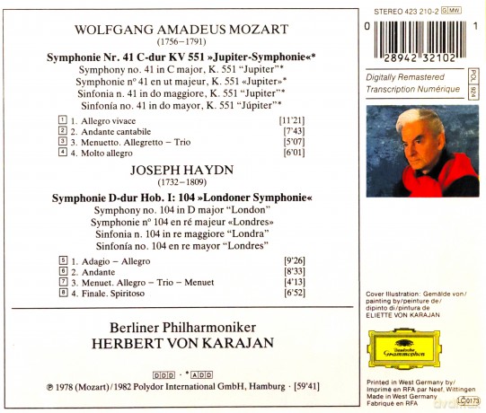 Berliner Philharmoniker & Herbert von Karajan: KARAJAN-EDITION ||| Mozart: Symphonie Nr.41 >Jupiter<, Symphonie Nr.104 >Londoner< [CD]
