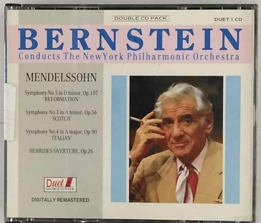 Leonard Bernstein conducts The New York Philharmonic Orchestra: Mendelssohn: Symphony No.5 D minor Op.107, Symphony No.3 A minor Op.56, Symphony No.4 A major Op.90, Hebrides Overture Op.26 [2CD]