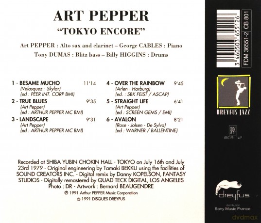 Art. Pepper: Tokyo Encore [CD]