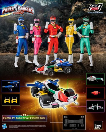 Power Rangers Turbo FigZero Action Figures 1/6 5-Pack Turbo Power Rangers 30 cm