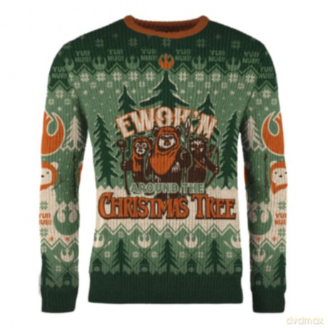 Star Wars Christmas Sweater Ewok'n around the Christmas Tree Size S