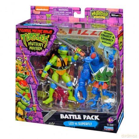 Teenage Mutant Ninja Turtles Action Figures Leonardo vs. Super Fly 11 cm
