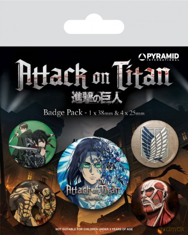 Attack on Titan Pin-Back Buttons 5-Pack Season 4