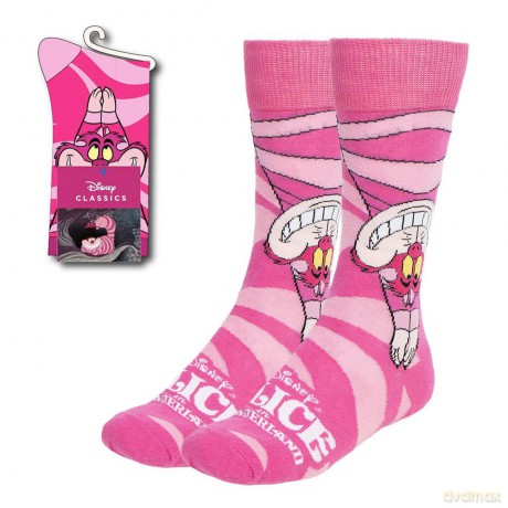 Disney Socks Alice in Wonderland Cheshire Cat Upside Down 36-43