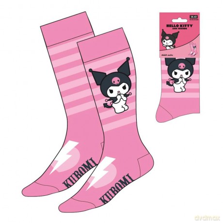 Sanrio Socks Kuromi Pink Stripes 36-43