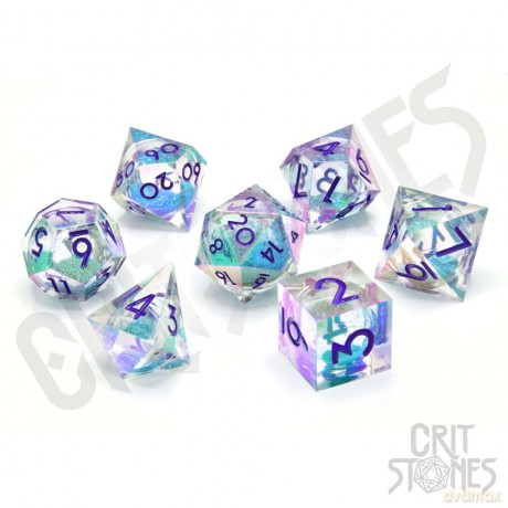 CritStones Liquid Core Dice Set Fantasia Fluid Electroplated (7)
