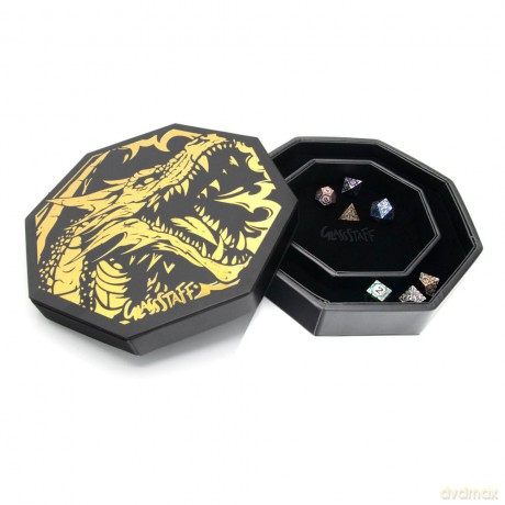 CritStones Arena Dice Tray Black Dragon (Yellow Lid)