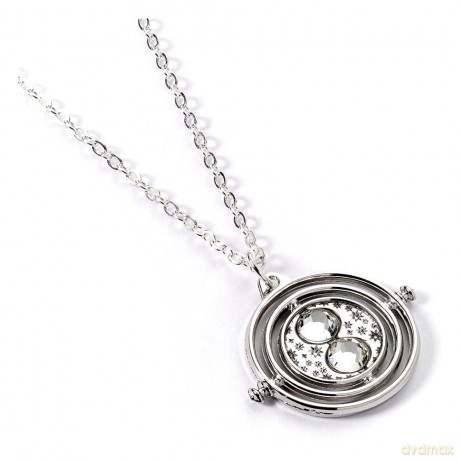 Harry Potter Necklace Time Turner Charm (Silver Tone)