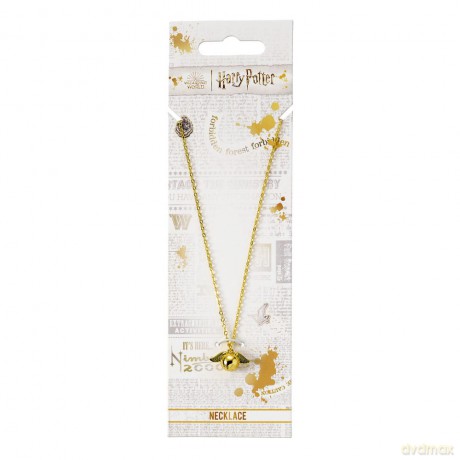 Harry Potter Necklace Golden Snitch Charm (Golden Tone)