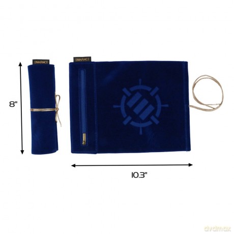 Enhance Tabletop Roll on a Scroll Bag with Dice Blue