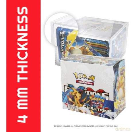 Evoretro Akrylowe pudełko zabezpieczające Booster Boxes / Elite Trainer Boxes Ver. 1 with Sliding Lid
