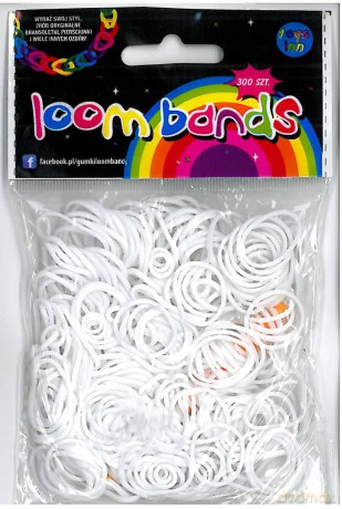 Gumki Loom Bands 300 Szt Białe [ZABAWKA]